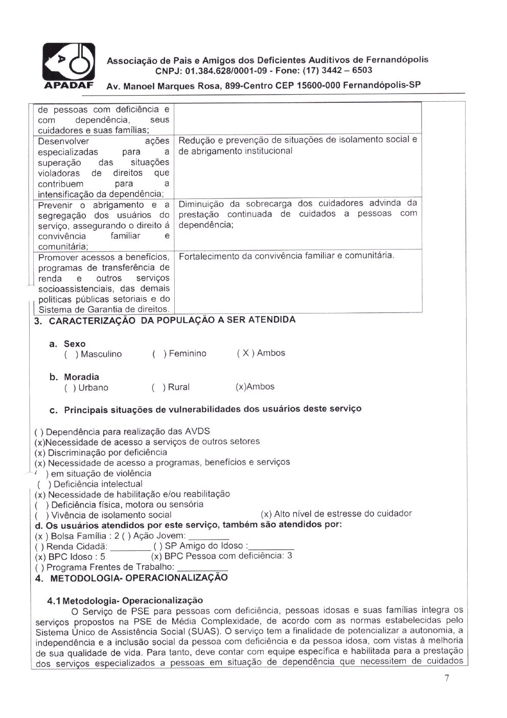 Página 7 de Plano de Trabalho — Proteção Social Especial de Média Complexidade — 2020
