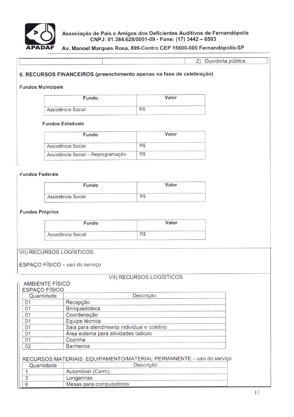 Página 11 de Plano de Trabalho — Proteção Social Especial de Média Complexidade — 2020