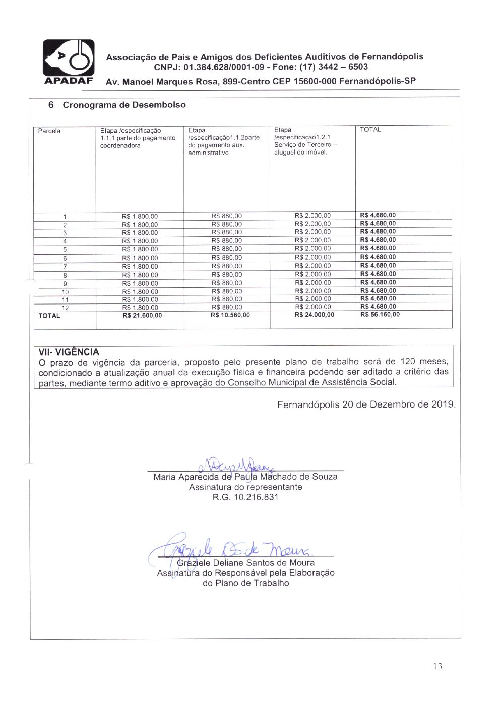 Página 13 de Plano de Trabalho — Proteção Social Especial de Média Complexidade — 2020