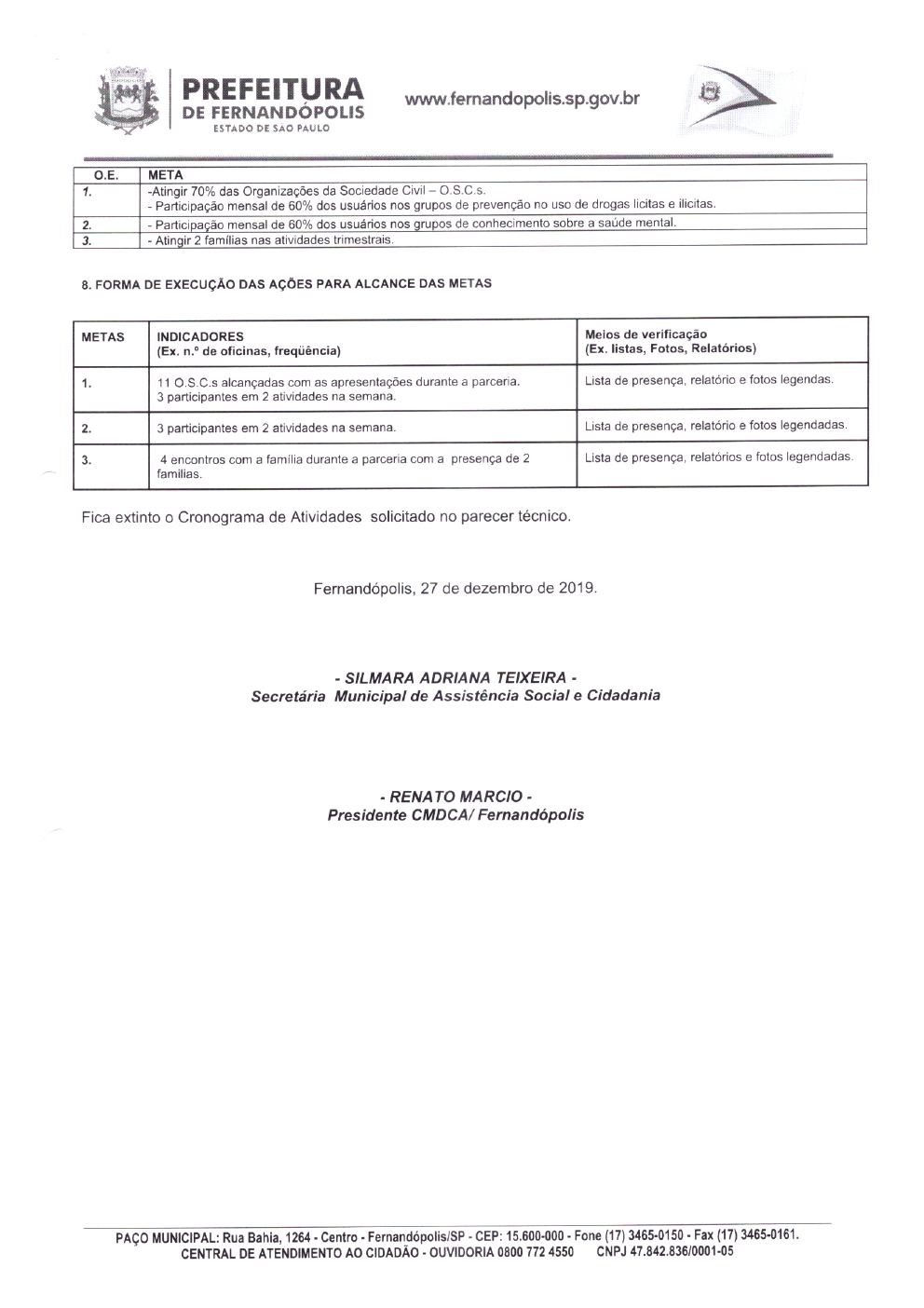 Página 2 de Certidão de Apostilamento — Plano de Trabalho do Projeto CMDCA — 2020