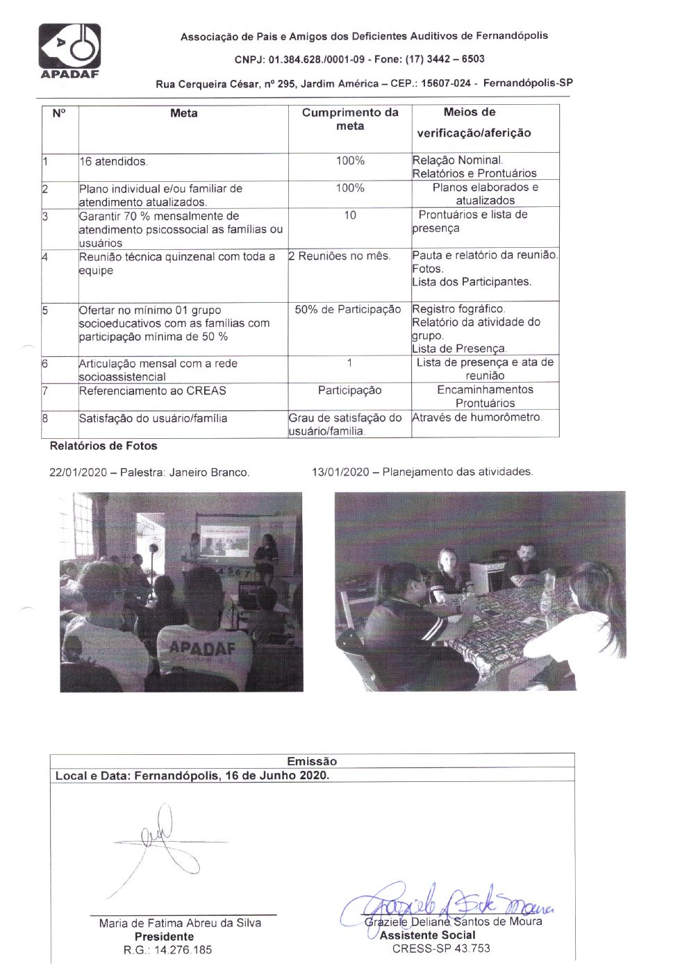 Página 5 de Prestação de Contas Final da Parceria — Média Complexidade — Termo de Colaboração nº 005/2019