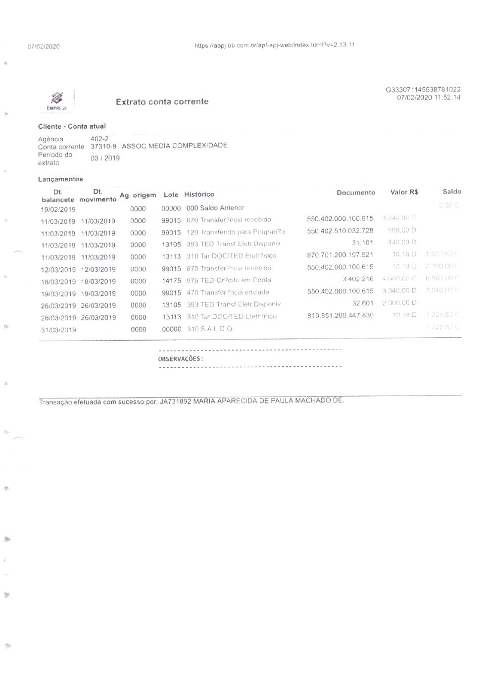 Página 27 de Prestação de Contas Final da Parceria — Média Complexidade — Termo de Colaboração nº 005/2019