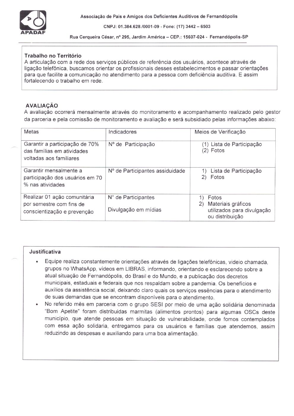 Página 8 de Prestação de Contas Mensal — Habilitação e Reabilitação — 1ª Parcela — Junho/2020