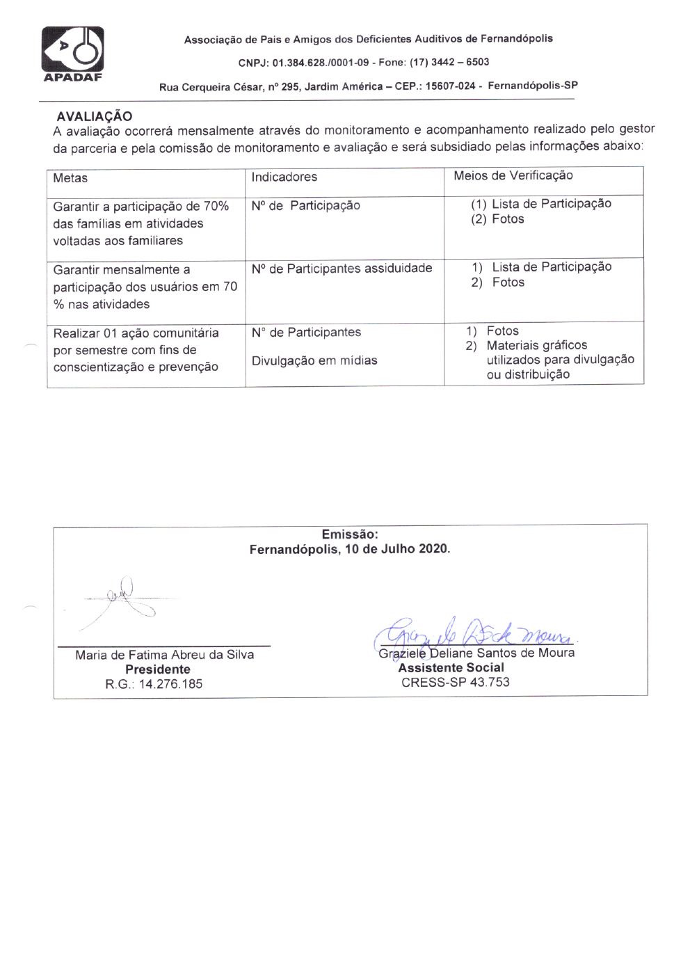 Página 9 de Prestação de Contas Mensal — Habilitação e Reabilitação — 2ª Parcela — Julho/2020