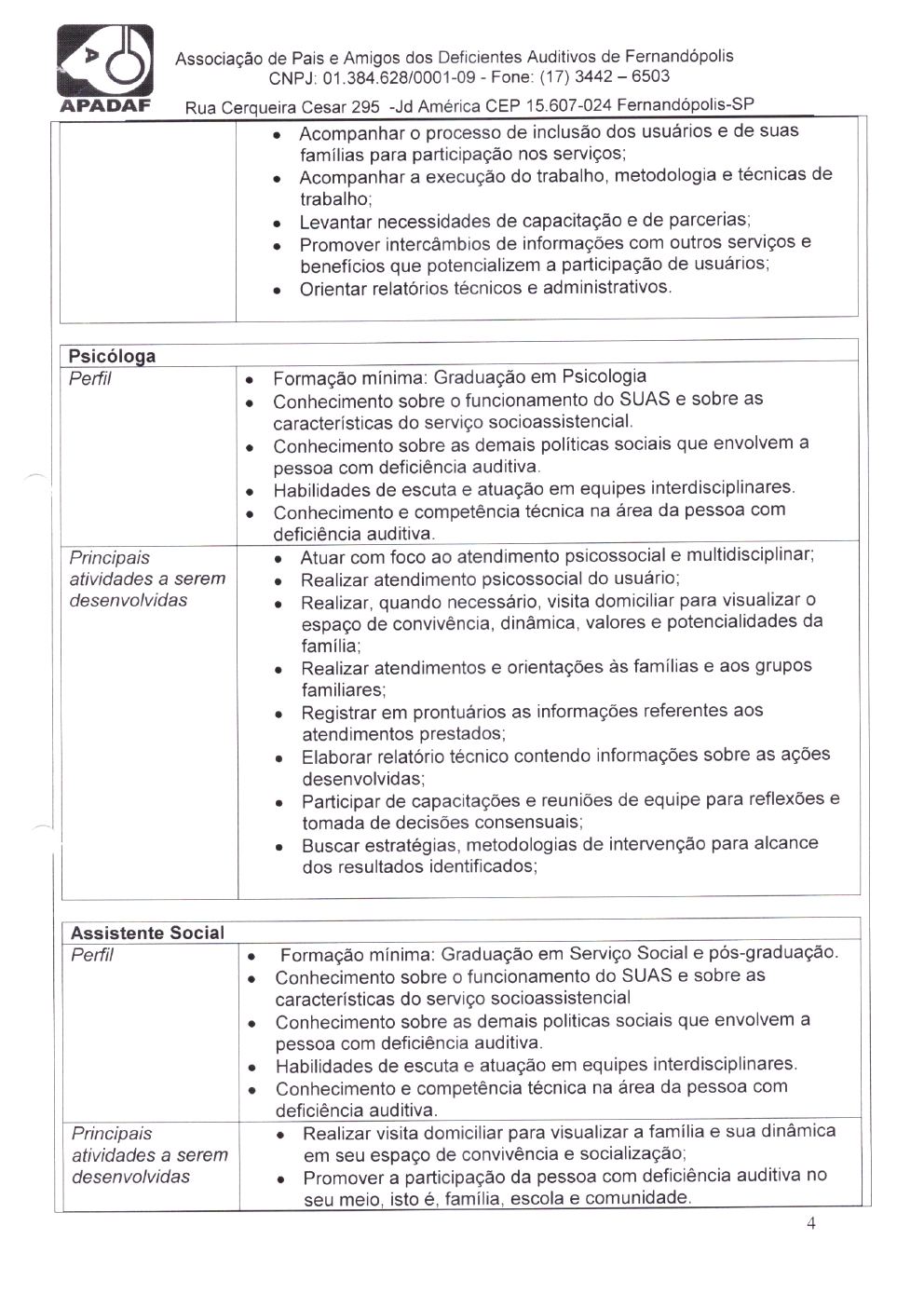 Página 4 de Plano de Trabalho — Projeto de Habilitação e Reabilitação — 2020-2024