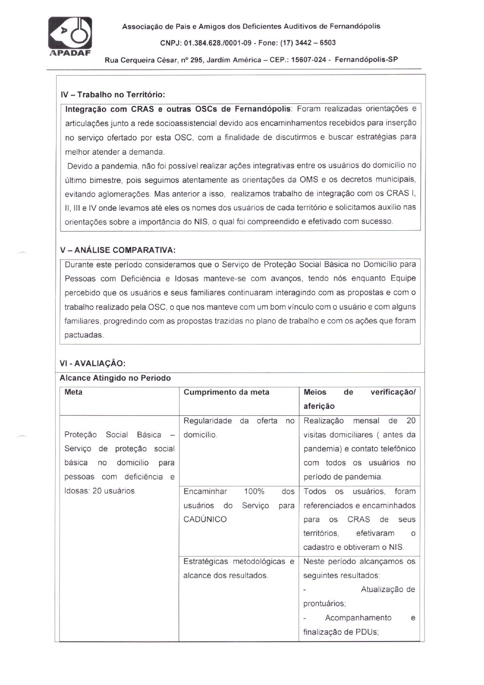 Página 5 de Prestação de Contas — Documentos Comprobatórios — Volume 1 — 2019/2020
