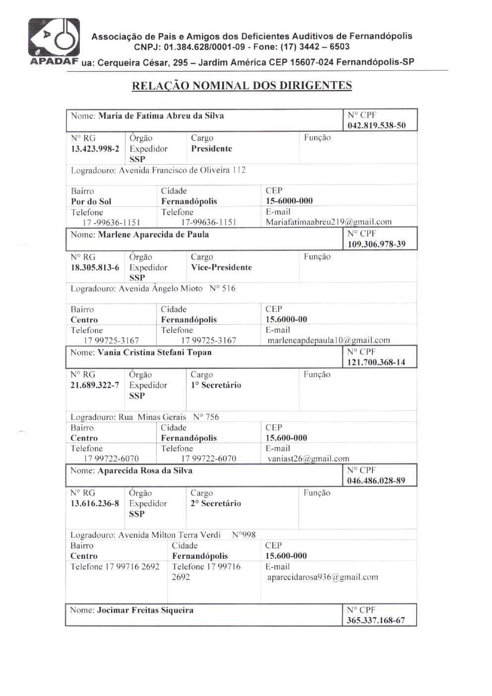 Página 18 de Prestação de Contas — Documentos Comprobatórios — Volume 1 — 2019/2020