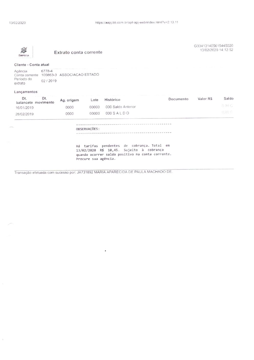 Página 21 de Prestação de Contas — Documentos Comprobatórios — Volume 1 — 2019/2020