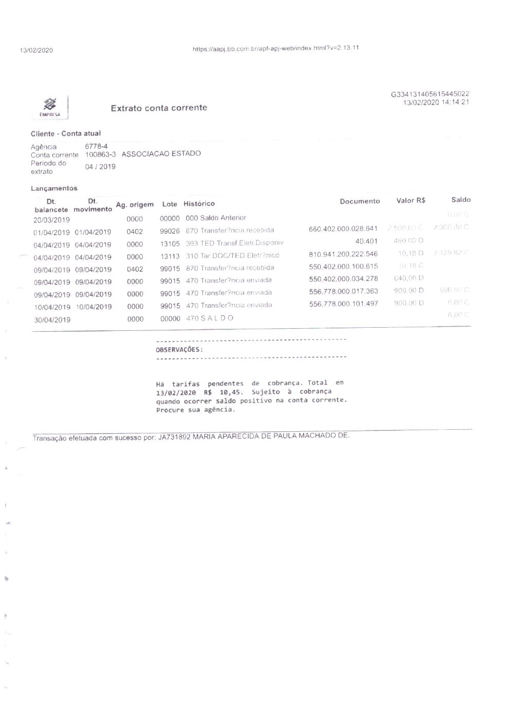Página 25 de Prestação de Contas — Documentos Comprobatórios — Volume 1 — 2019/2020