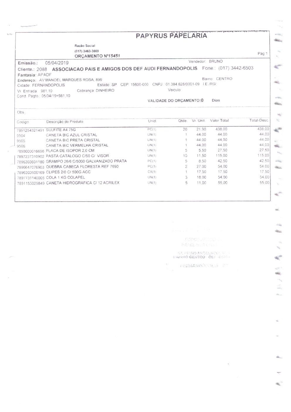 Página 30 de Prestação de Contas — Documentos Comprobatórios — Volume 1 — 2019/2020
