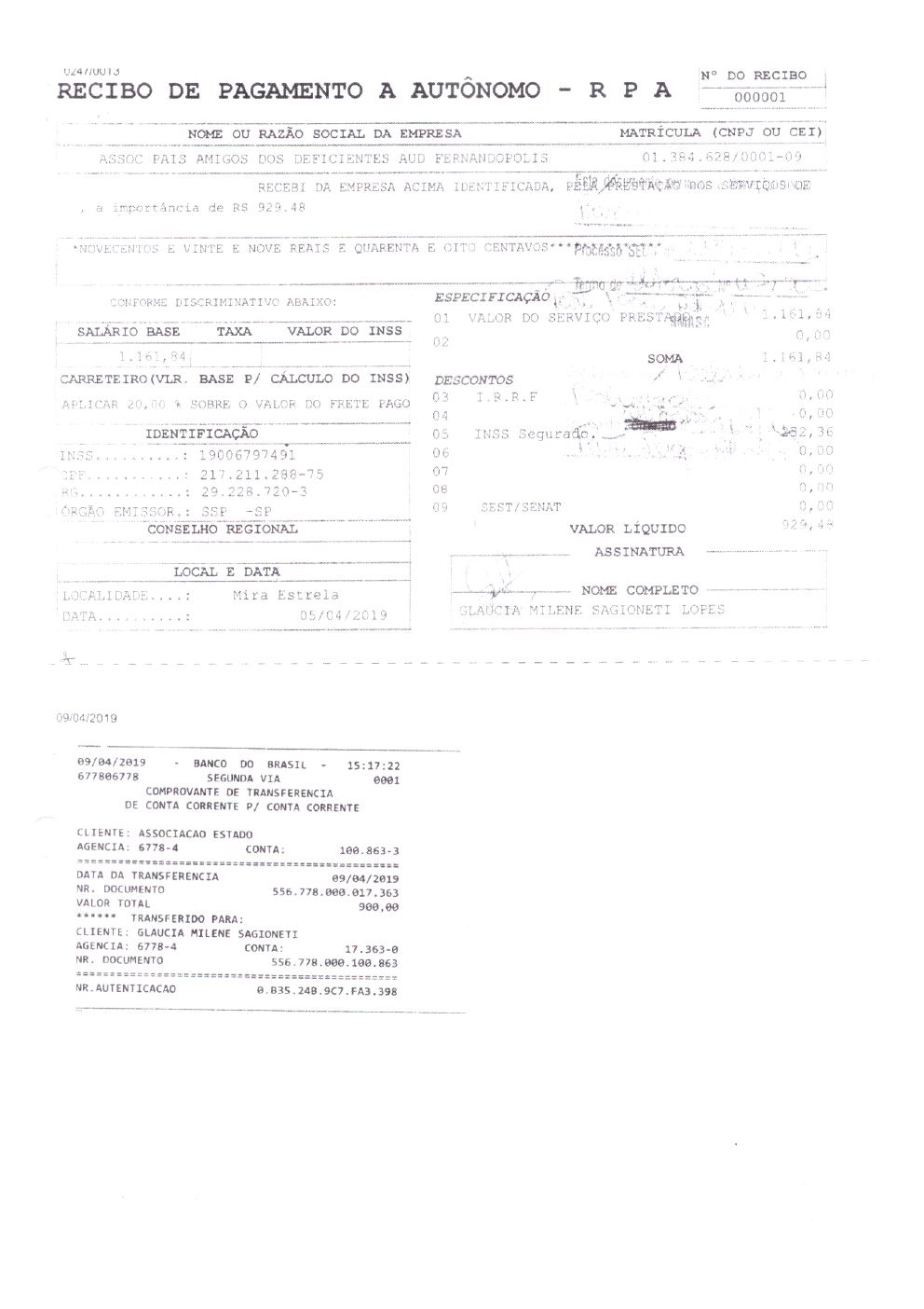 Página 36 de Prestação de Contas — Documentos Comprobatórios — Volume 1 — 2019/2020