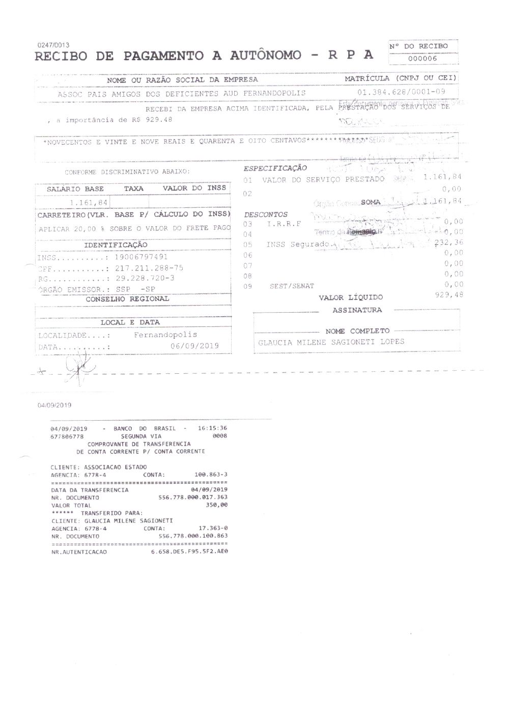 Página 4 de Prestação de Contas — Documentos Comprobatórios — Volume 2 — 2019/2020