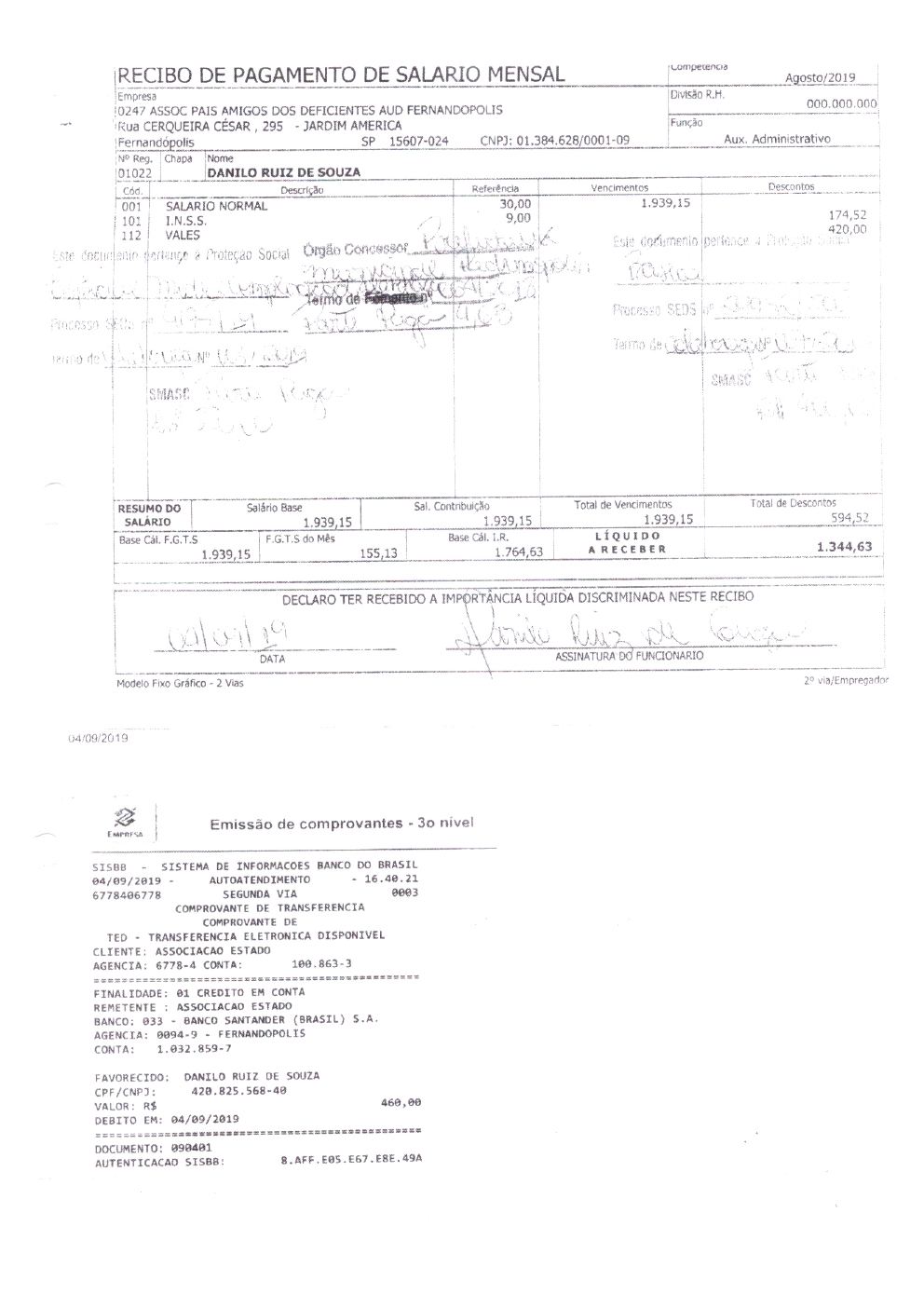 Página 5 de Prestação de Contas — Documentos Comprobatórios — Volume 2 — 2019/2020
