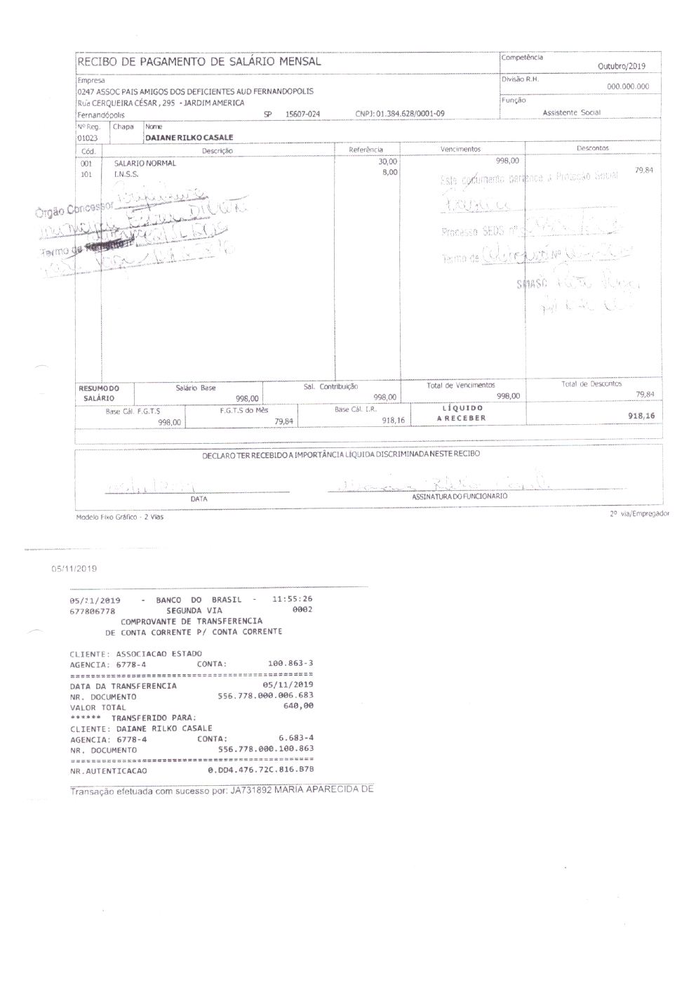 Página 7 de Prestação de Contas — Documentos Comprobatórios — Volume 2 — 2019/2020