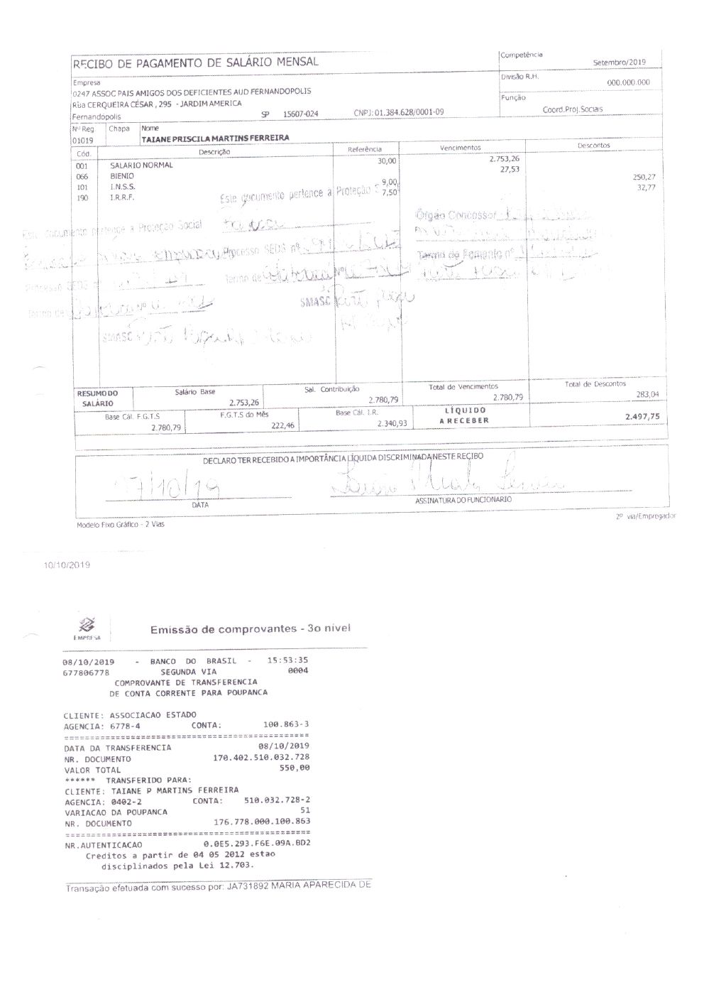 Página 10 de Prestação de Contas — Documentos Comprobatórios — Volume 2 — 2019/2020