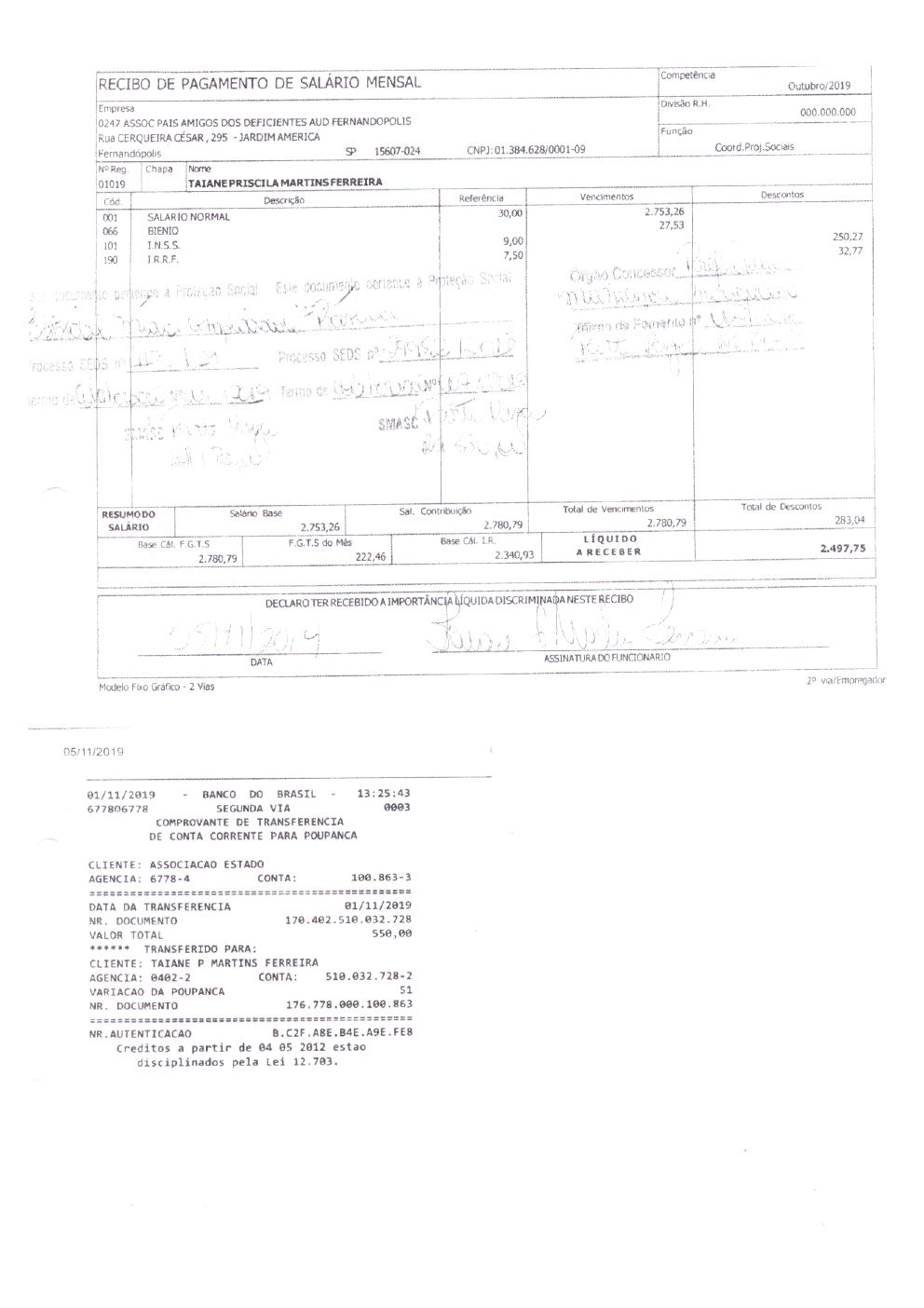 Página 12 de Prestação de Contas — Documentos Comprobatórios — Volume 2 — 2019/2020