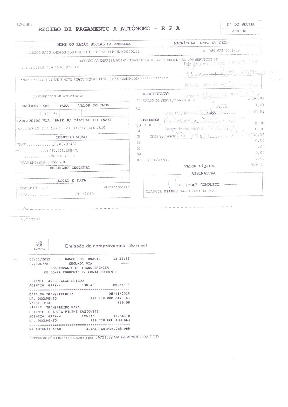 Página 15 de Prestação de Contas — Documentos Comprobatórios — Volume 2 — 2019/2020