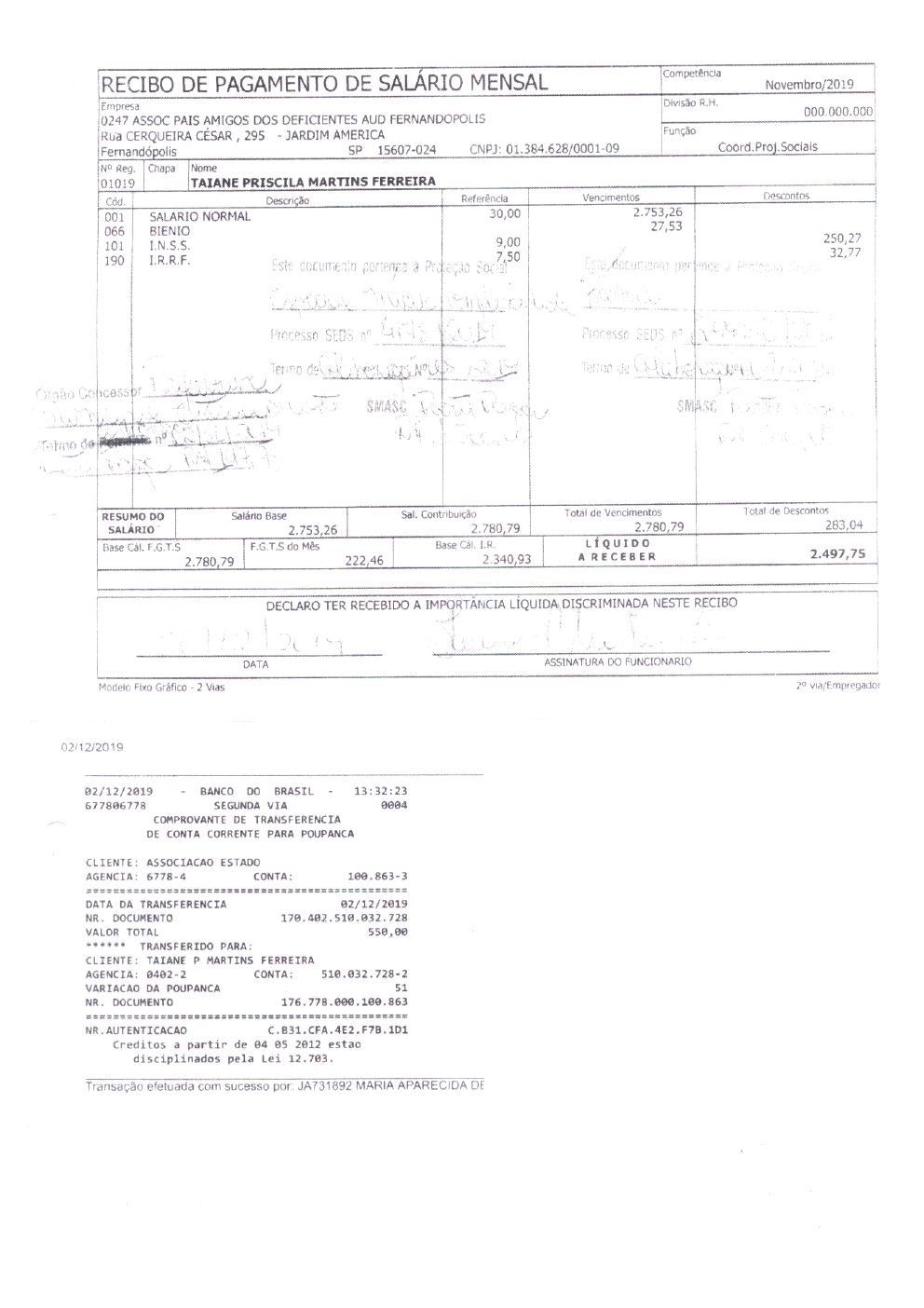 Página 19 de Prestação de Contas — Documentos Comprobatórios — Volume 2 — 2019/2020