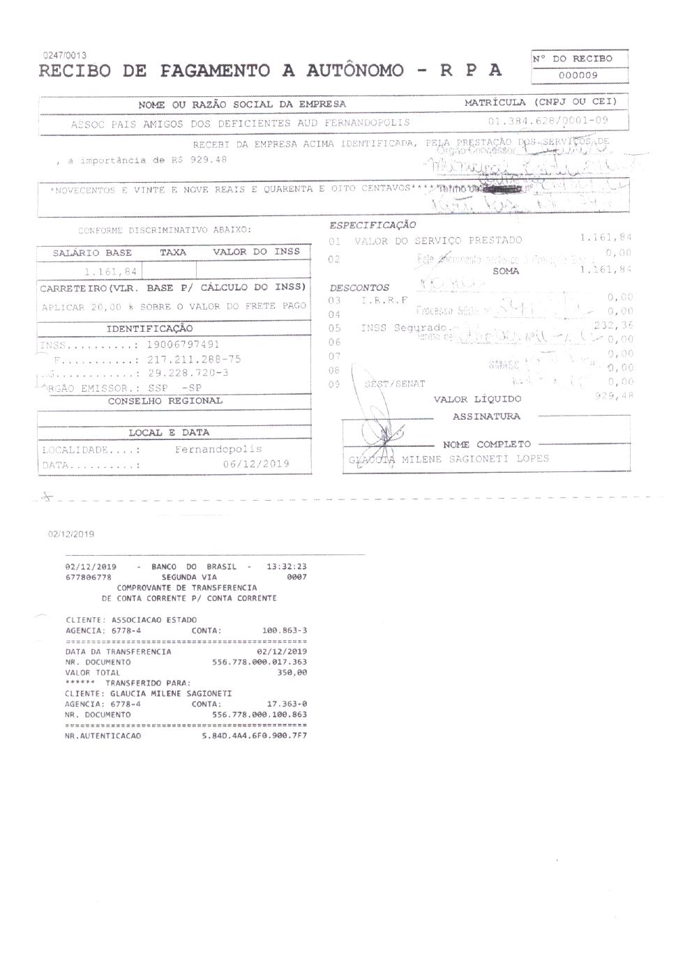 Página 20 de Prestação de Contas — Documentos Comprobatórios — Volume 2 — 2019/2020