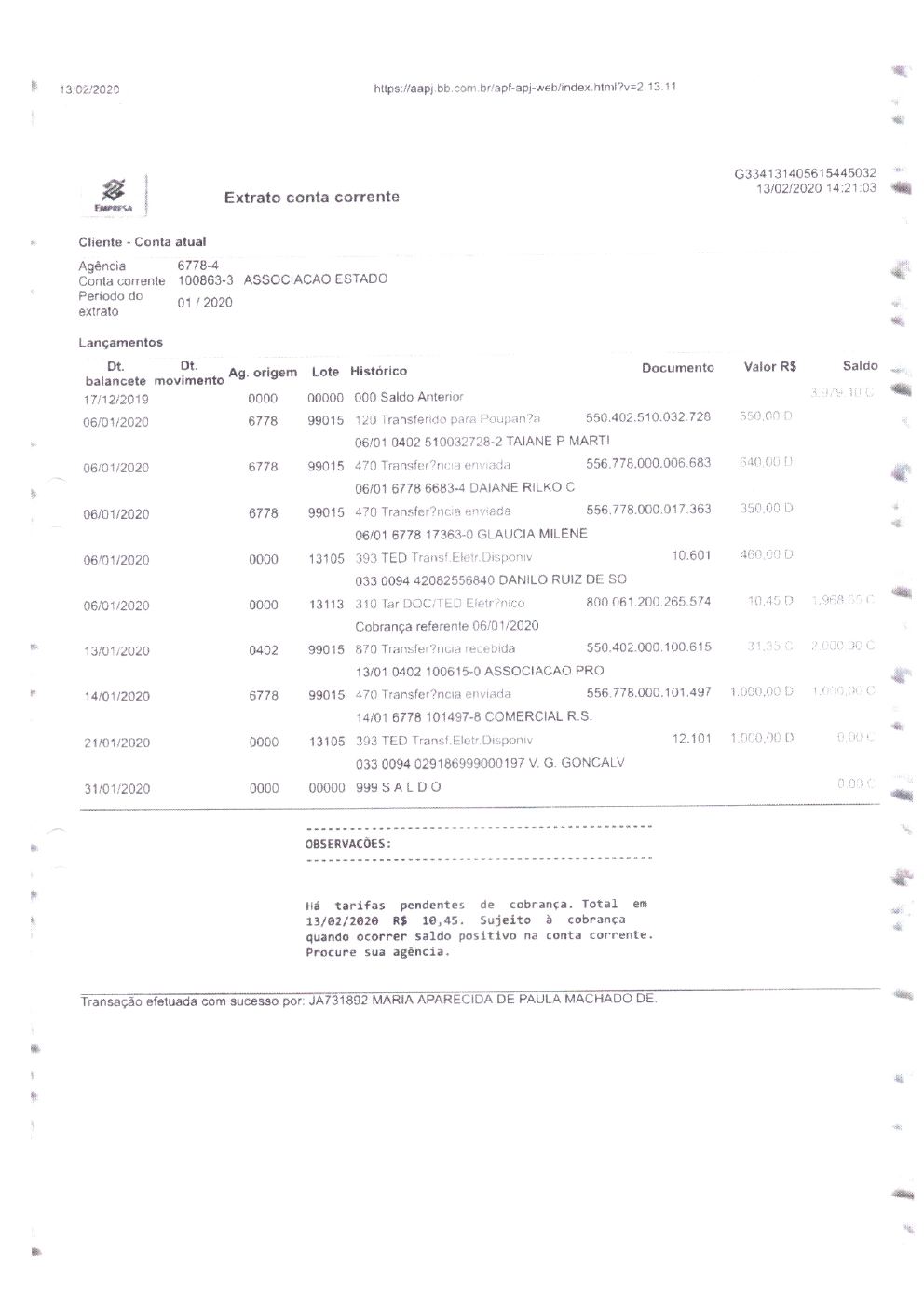 Página 23 de Prestação de Contas — Documentos Comprobatórios — Volume 2 — 2019/2020