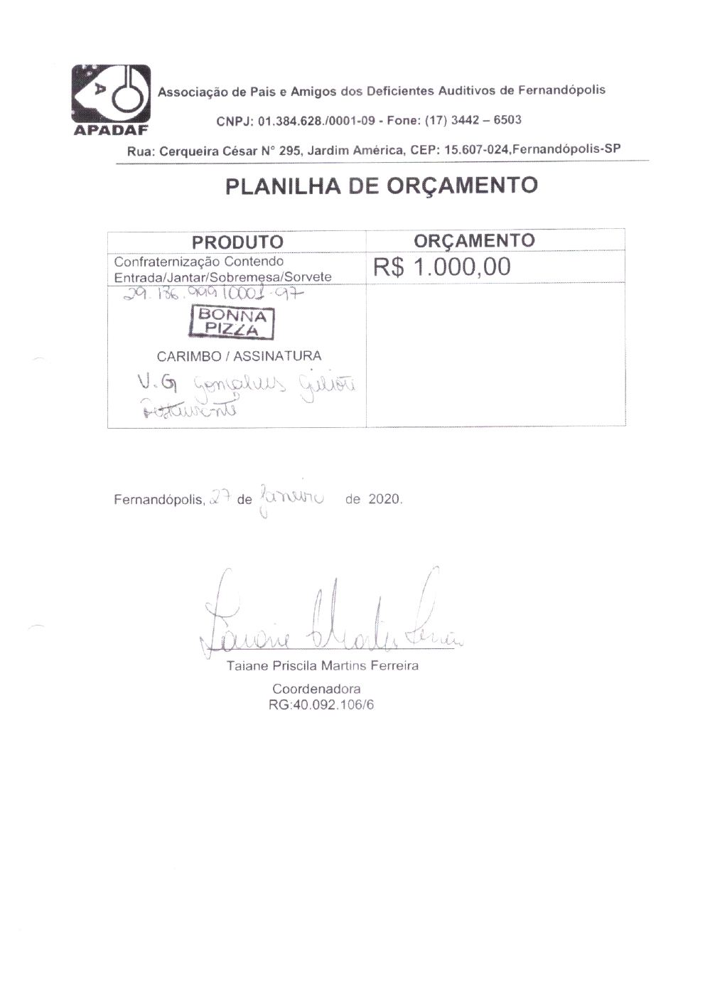 Página 33 de Prestação de Contas — Documentos Comprobatórios — Volume 2 — 2019/2020
