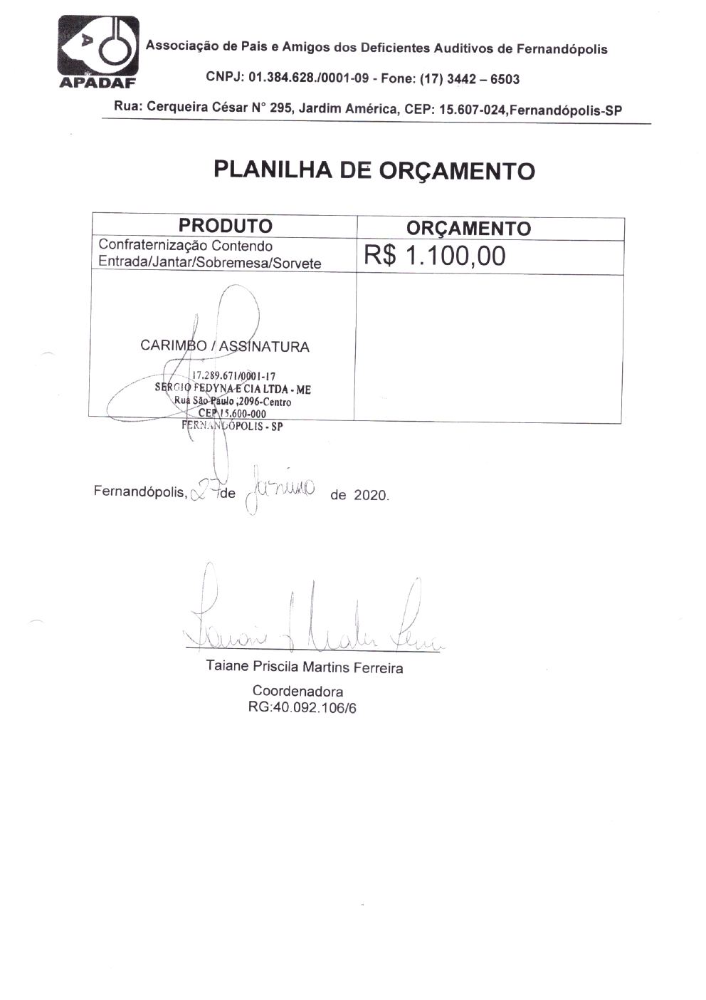 Página 34 de Prestação de Contas — Documentos Comprobatórios — Volume 2 — 2019/2020