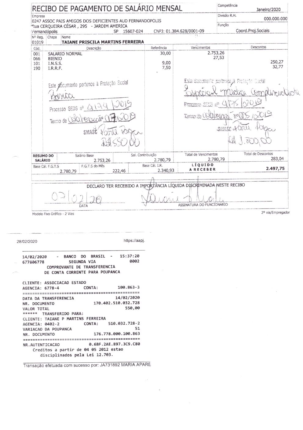 Página 37 de Prestação de Contas — Documentos Comprobatórios — Volume 2 — 2019/2020