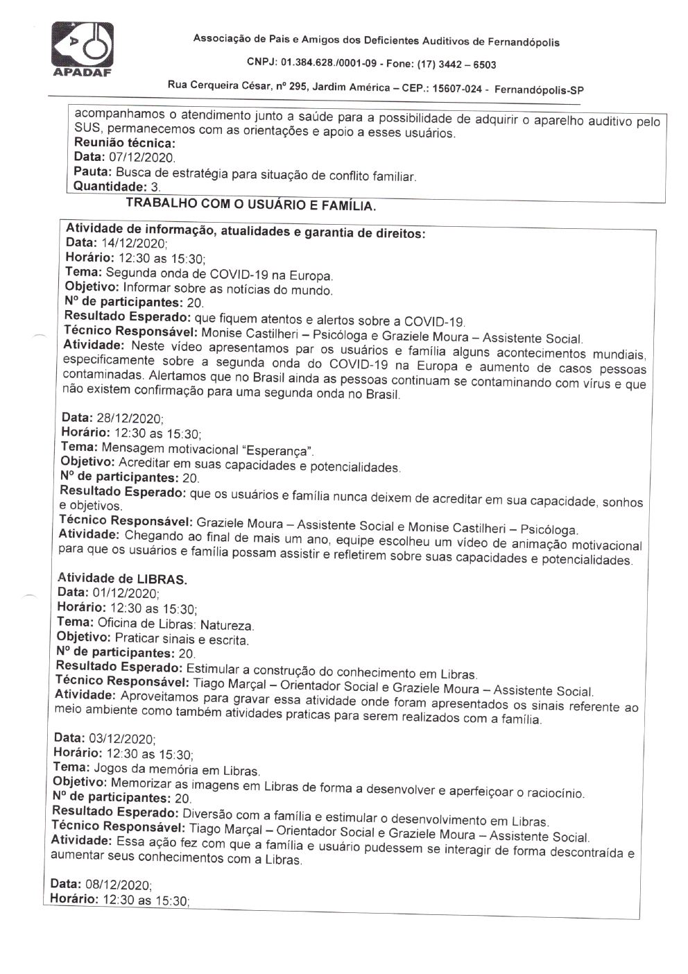 Página 6 de Prestação de Contas Mensal — Habilitação e Reabilitação — 8ª Parcela — Janeiro/2021