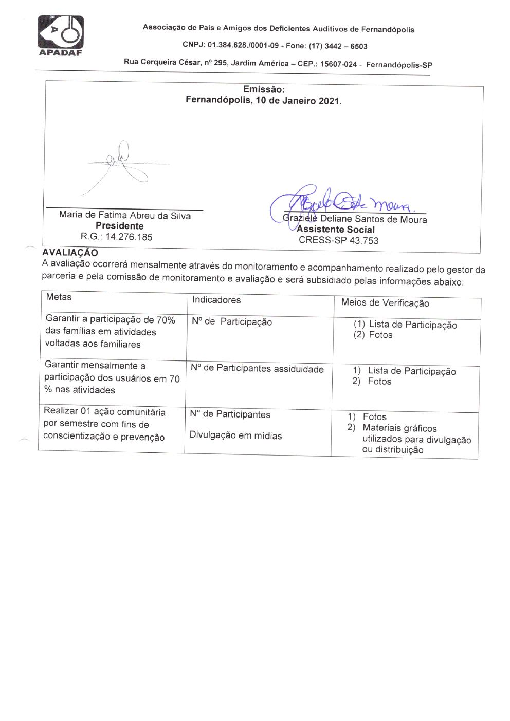 Página 9 de Prestação de Contas Mensal — Habilitação e Reabilitação — 8ª Parcela — Janeiro/2021