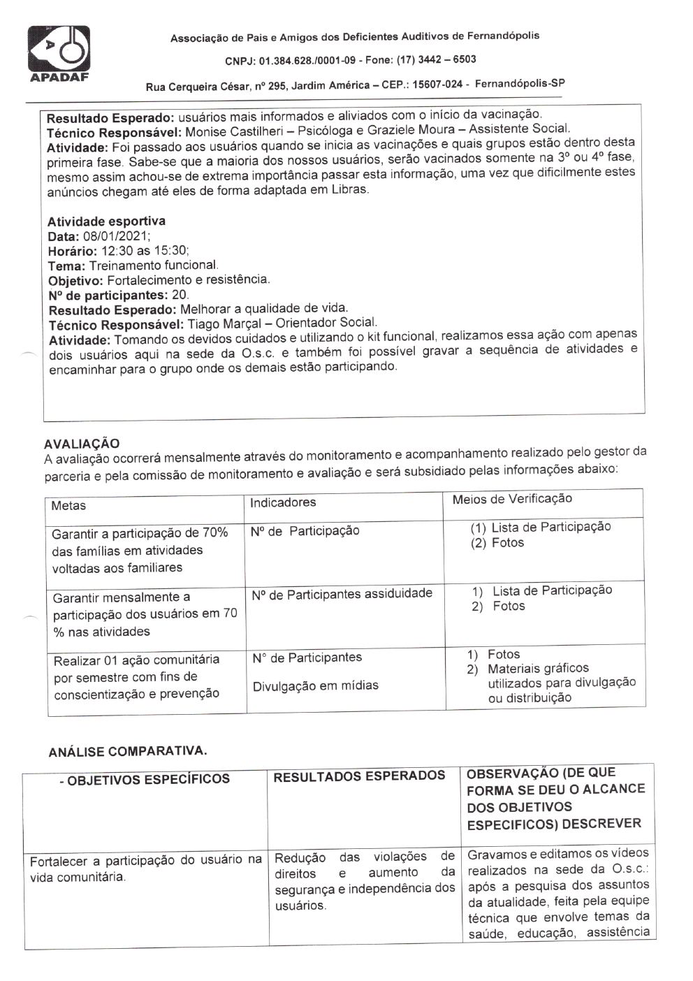 Página 9 de Prestação de Contas Mensal — Habilitação e Reabilitação — 1ª Parcela — Fevereiro/2021