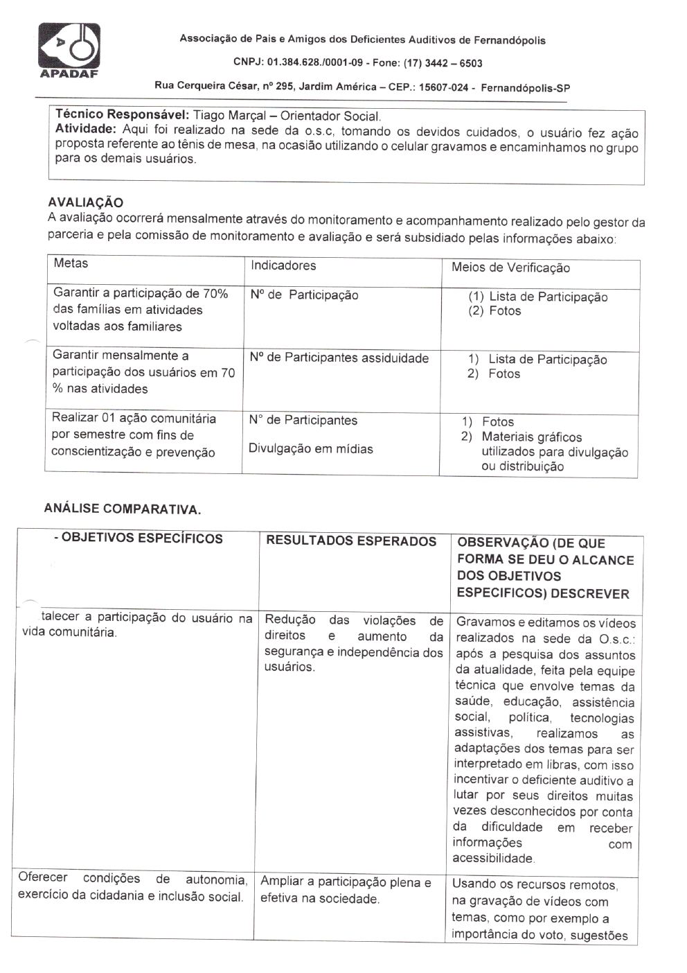 Página 9 de Prestação de Contas Mensal — Habilitação e Reabilitação — 2ª Parcela — Março/2021