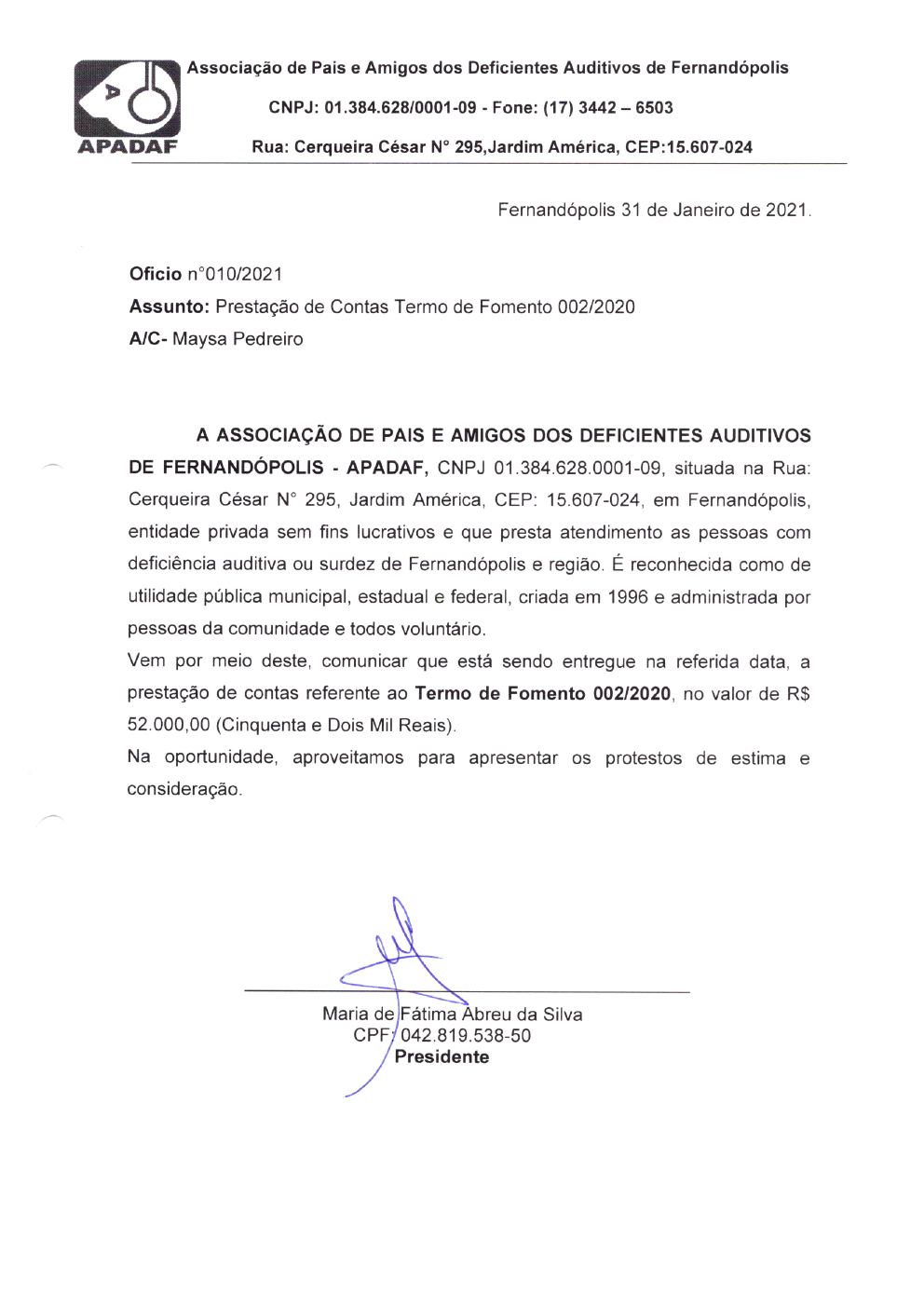 Página 2 de Prestação de Contas Anual — Habilitação e Reabilitação — 2020 — Parte 1