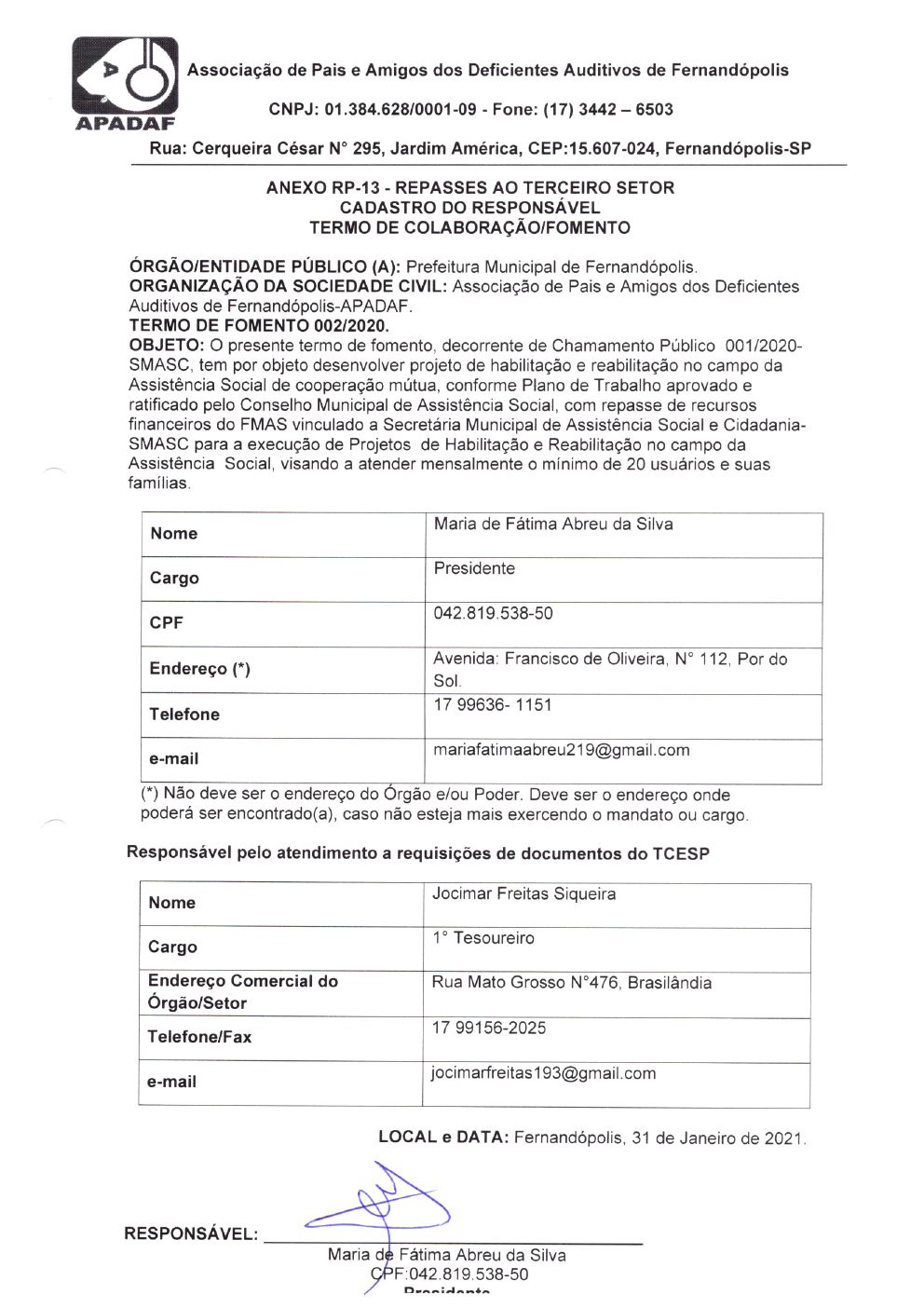 Página 4 de Prestação de Contas Anual — Habilitação e Reabilitação — 2020 — Parte 1