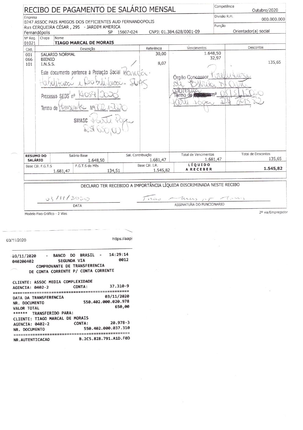 Página 2 de Prestação de Contas Anual — Habilitação e Reabilitação — 2020 — Parte 2 (Comprovantes)