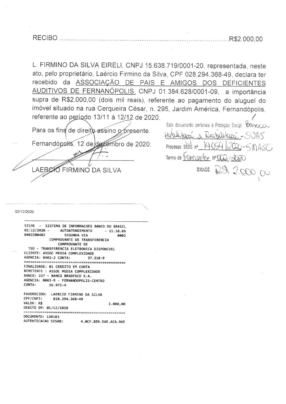 Página 17 de Prestação de Contas Anual — Habilitação e Reabilitação — 2020 — Parte 2 (Comprovantes)