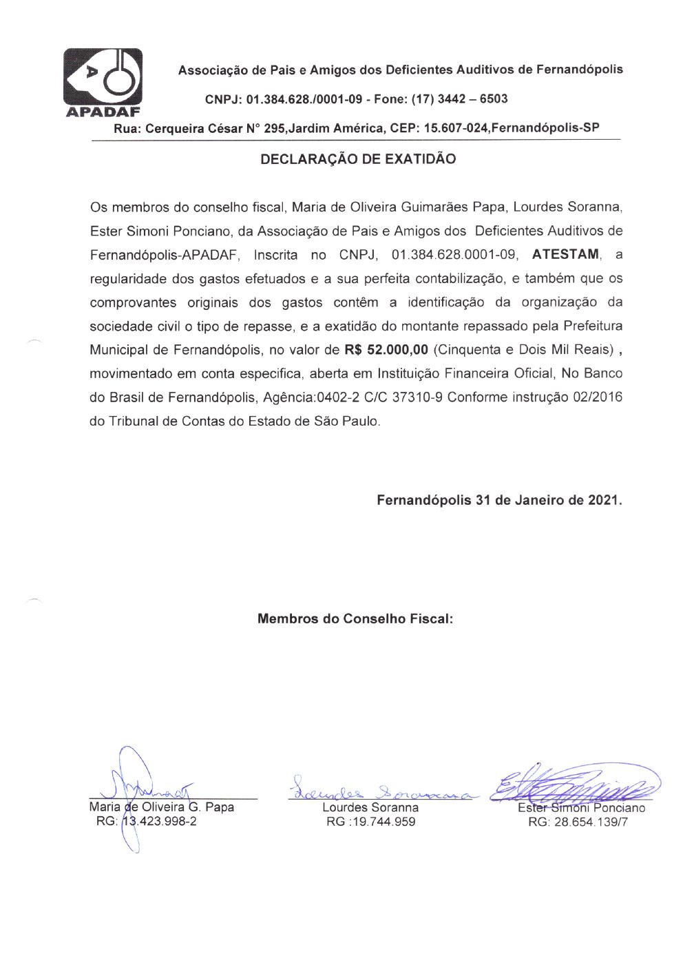 Página 30 de Prestação de Contas Anual — Habilitação e Reabilitação — 2020 — Parte 2 (Comprovantes)