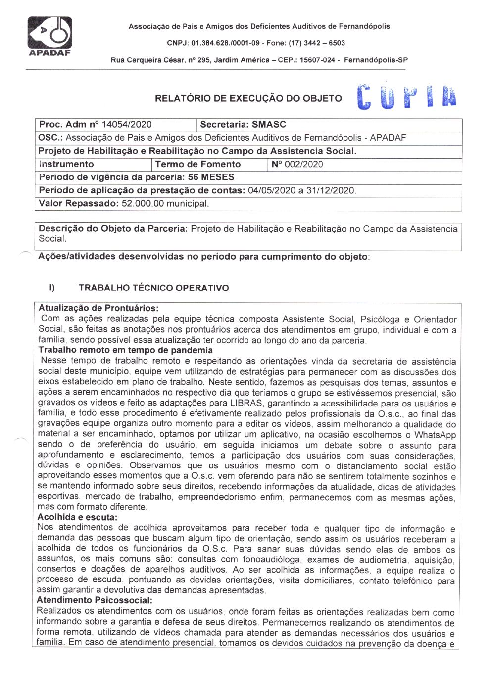 Página 39 de Prestação de Contas Anual — Habilitação e Reabilitação — 2020 — Parte 2 (Comprovantes)