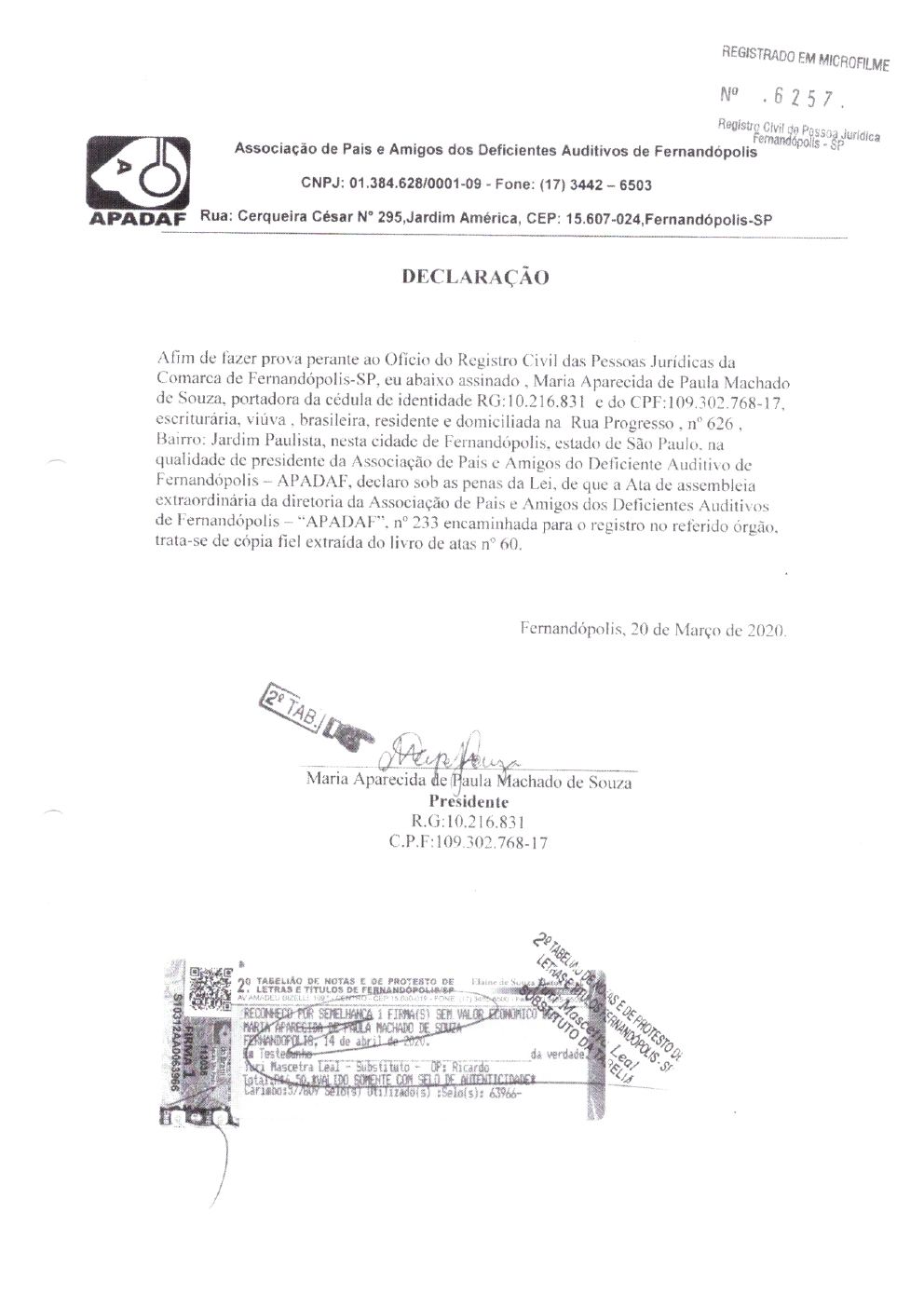 Página 16 de Prestação de Contas — 1º Termo Aditivo (COVID-19) ao Termo de Fomento nº 002/2020 — 2020