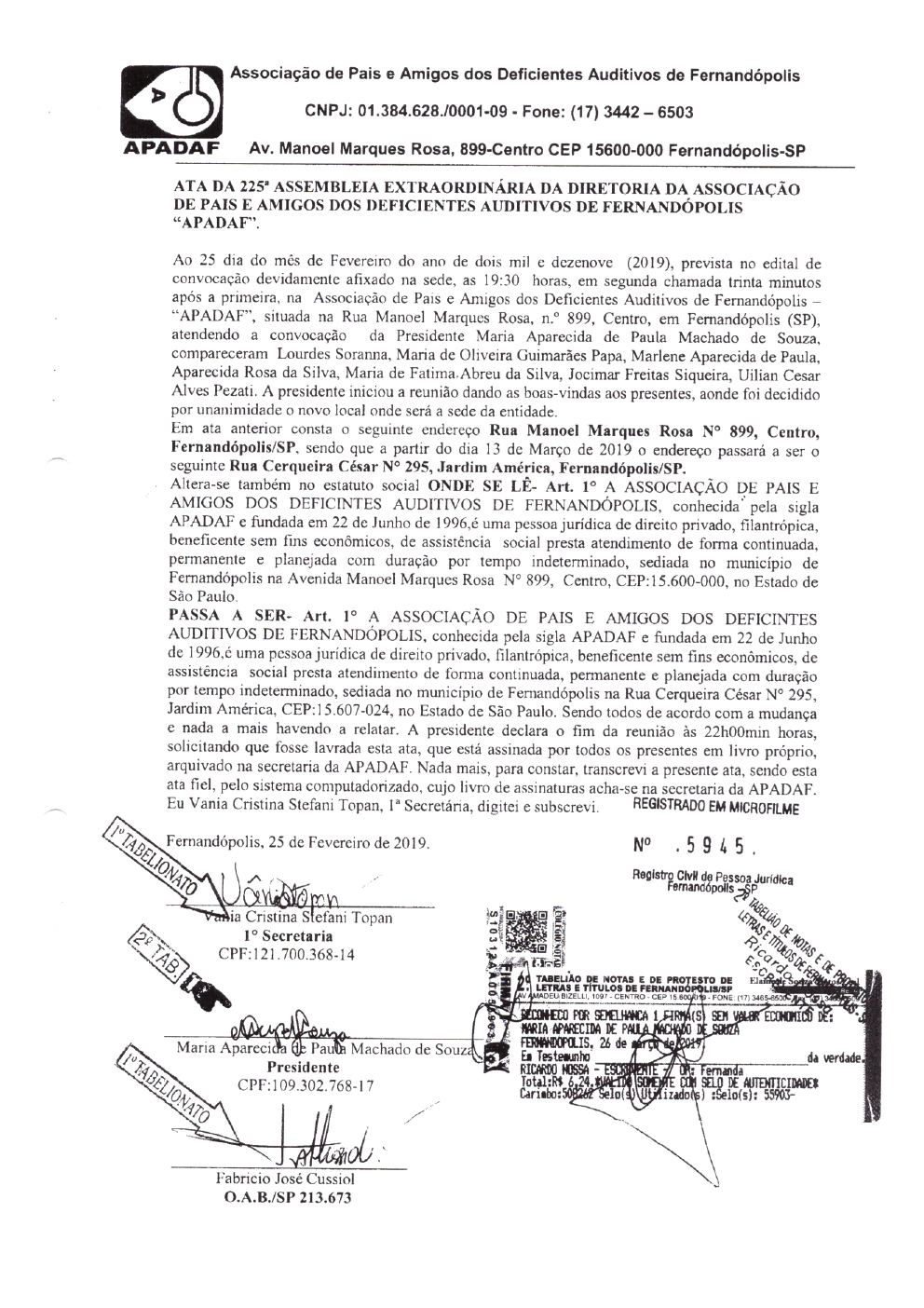 Página 19 de Prestação de Contas — 1º Termo Aditivo (COVID-19) ao Termo de Fomento nº 002/2020 — 2020