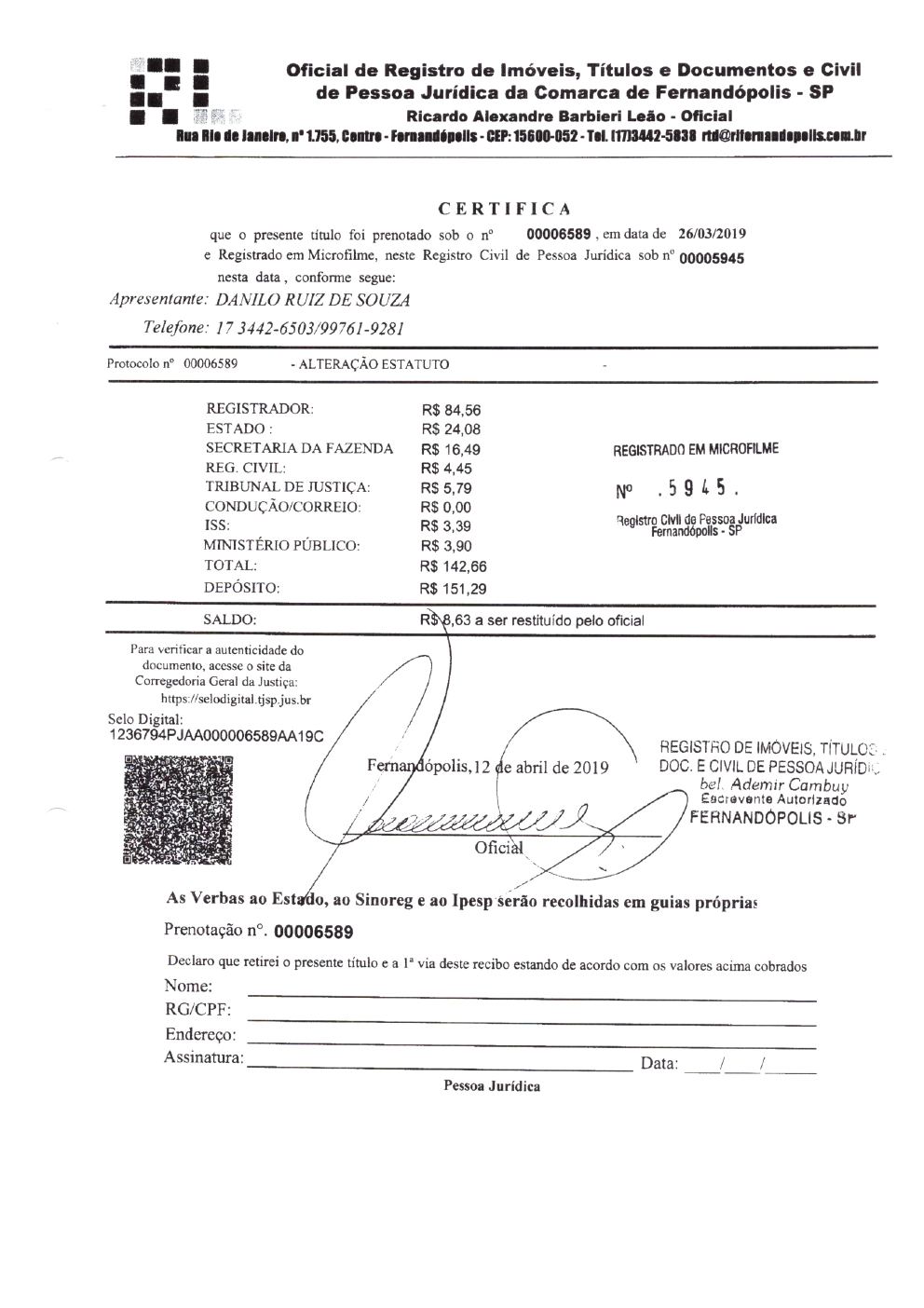 Página 33 de Prestação de Contas — 1º Termo Aditivo (COVID-19) ao Termo de Fomento nº 002/2020 — 2020