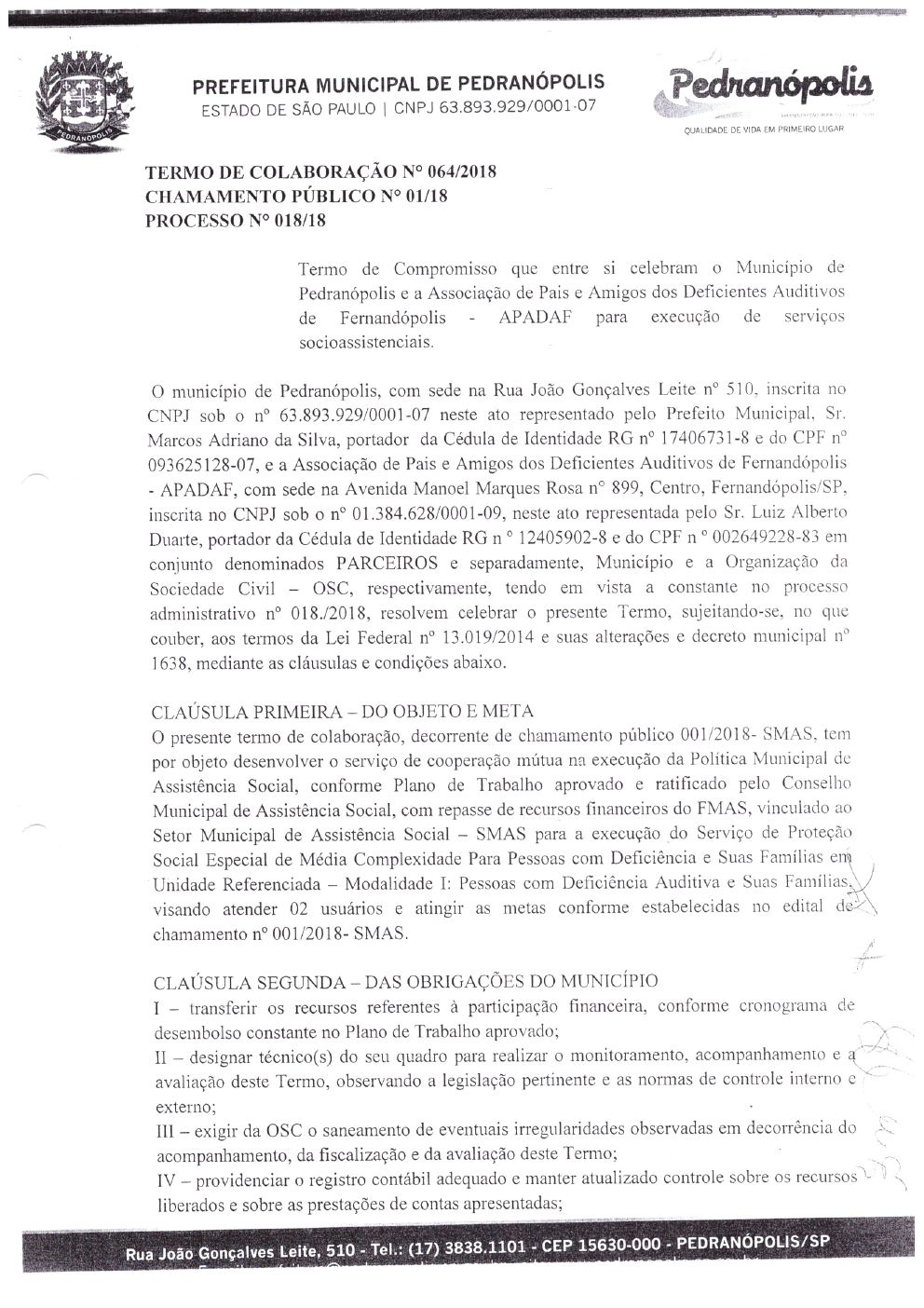 Página 4 de Prestação de Contas Anual — Pedranópolis — 2019 — Volume 1