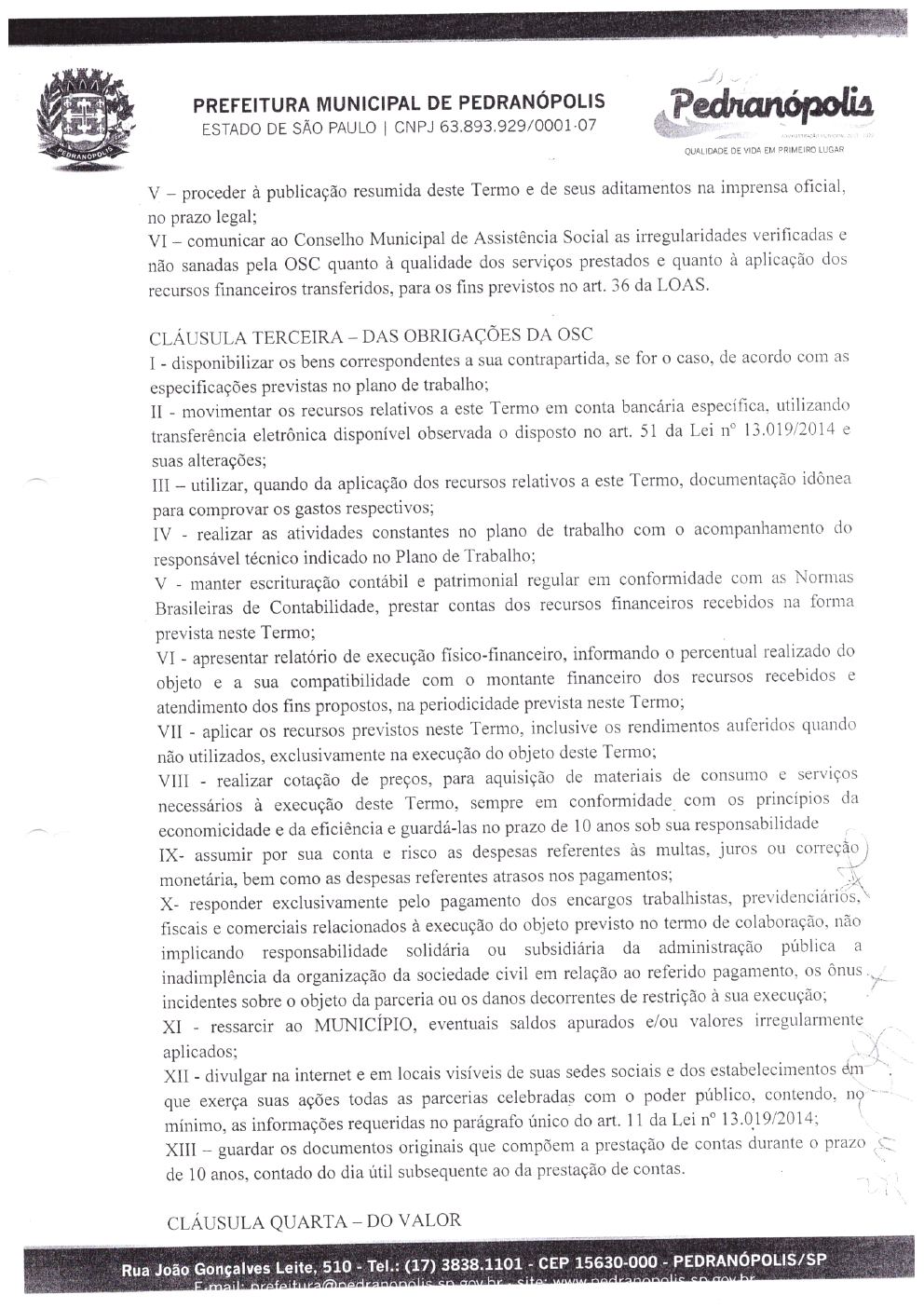 Página 5 de Prestação de Contas Anual — Pedranópolis — 2019 — Volume 1