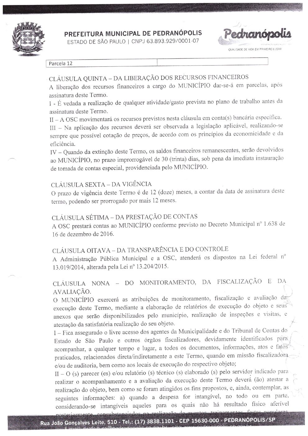 Página 7 de Prestação de Contas Anual — Pedranópolis — 2019 — Volume 1