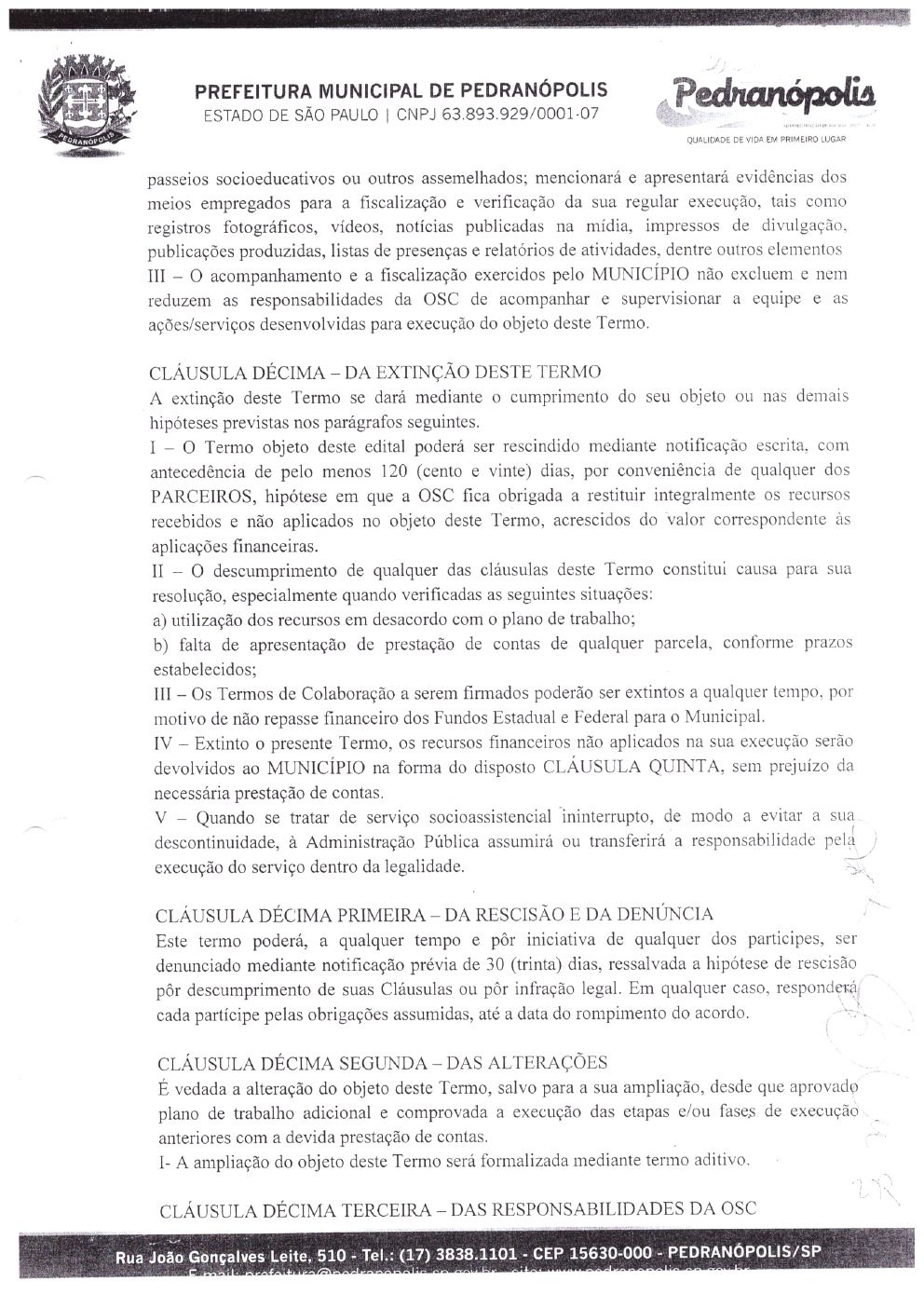 Página 8 de Prestação de Contas Anual — Pedranópolis — 2019 — Volume 1