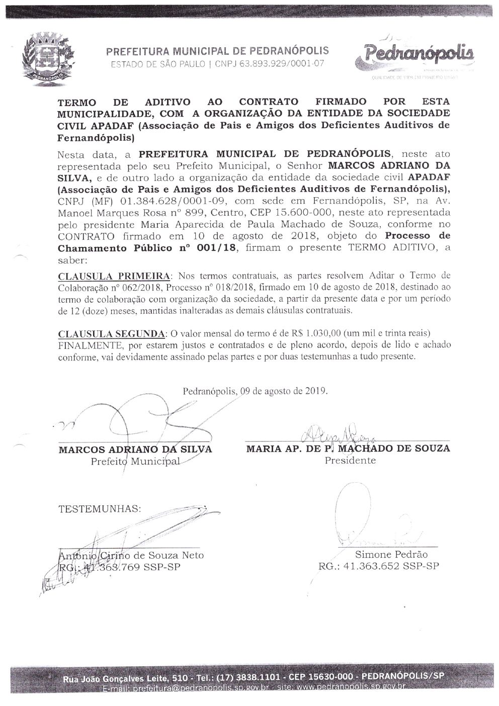 Página 12 de Prestação de Contas Anual — Pedranópolis — 2019 — Volume 1