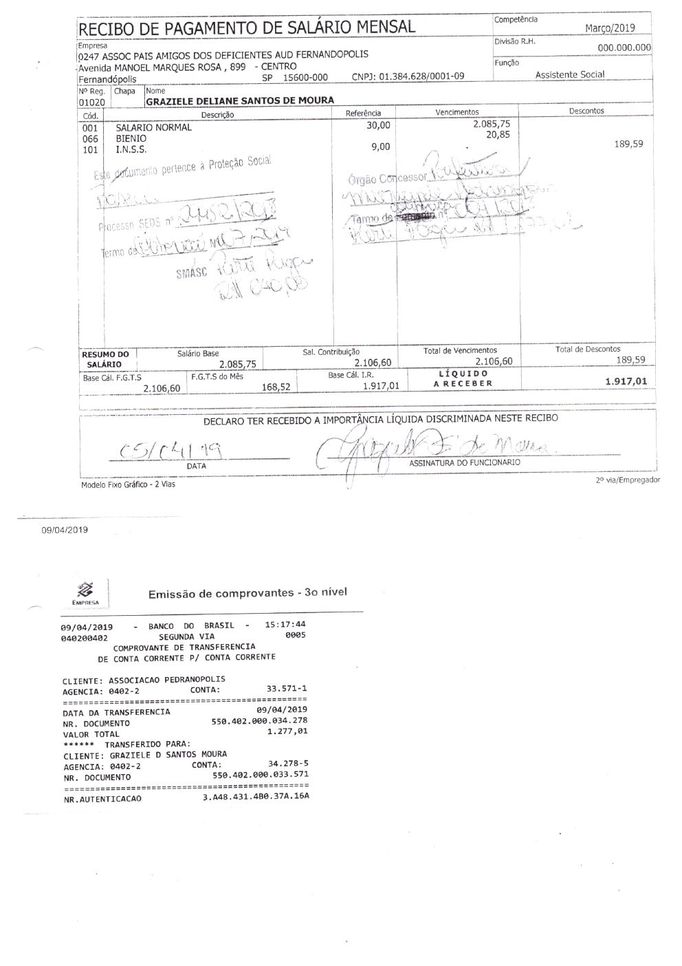 Página 4 de Prestação de Contas Anual — Pedranópolis — 2019 — Volume 2 (Extratos e Comprovantes)
