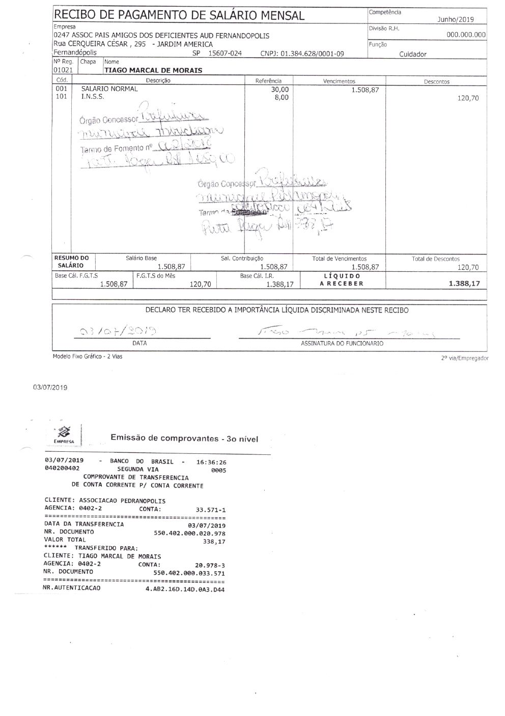 Página 10 de Prestação de Contas Anual — Pedranópolis — 2019 — Volume 2 (Extratos e Comprovantes)