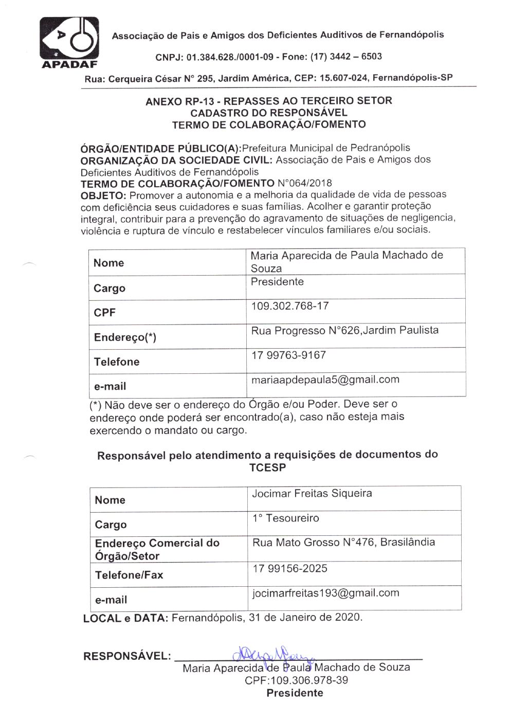 Página 24 de Prestação de Contas Anual — Pedranópolis — 2019 — Volume 2 (Extratos e Comprovantes)