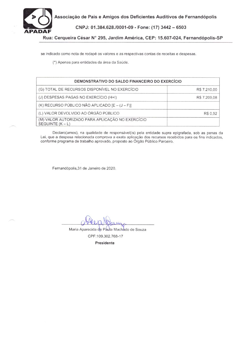 Página 30 de Prestação de Contas Anual — Pedranópolis — 2019 — Volume 2 (Extratos e Comprovantes)