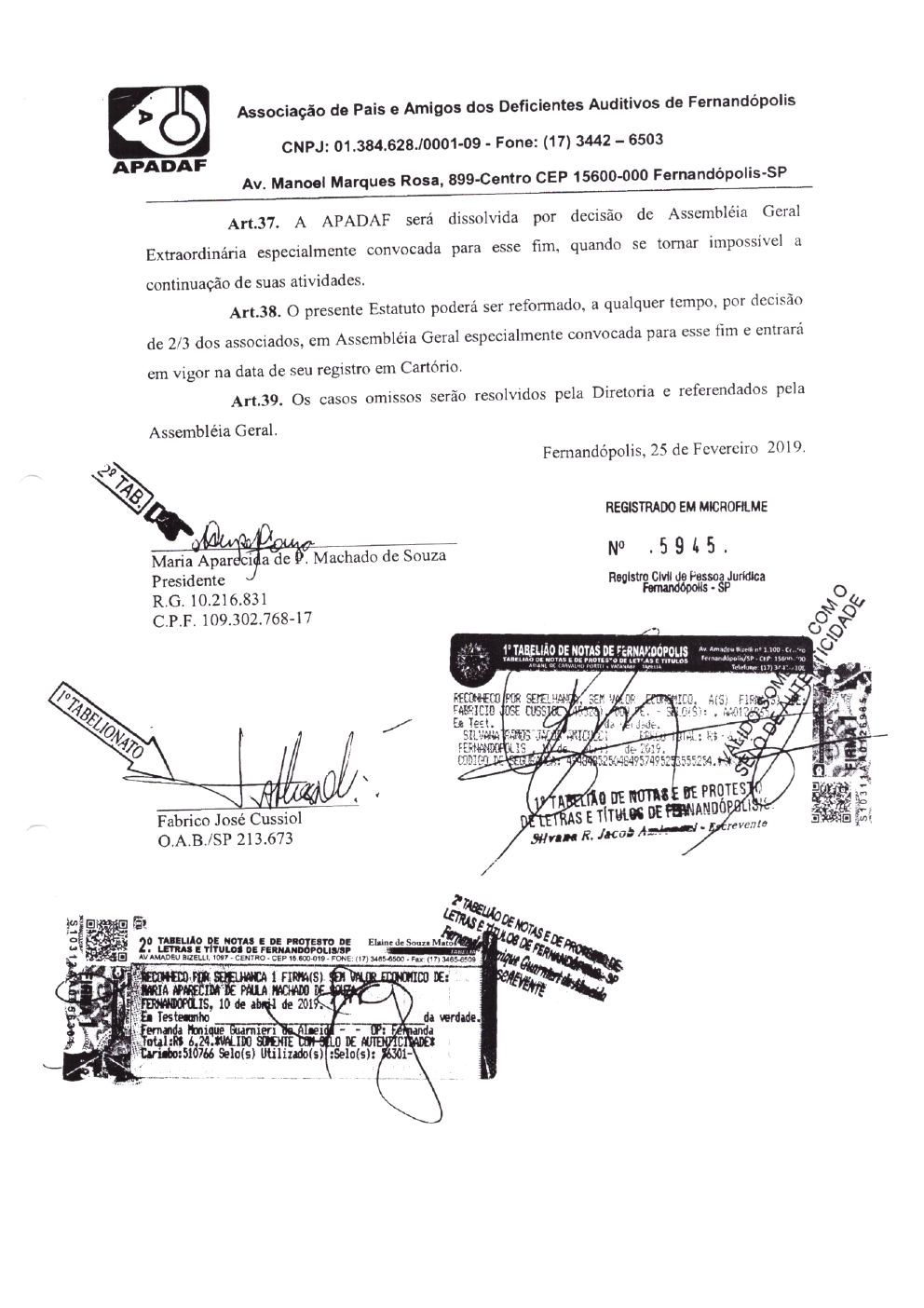 Página 3 de Prestação de Contas Anual — Pedranópolis — 2019 — Volume 3 (Documentos Institucionais)